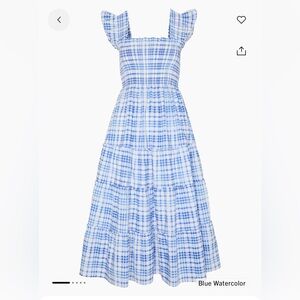 Hill House Blue Watercolor Gingham Dress